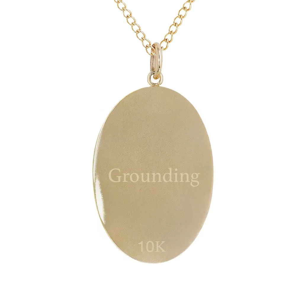 10K Gold Large "Date Palm" Necklace with Diamond Detail