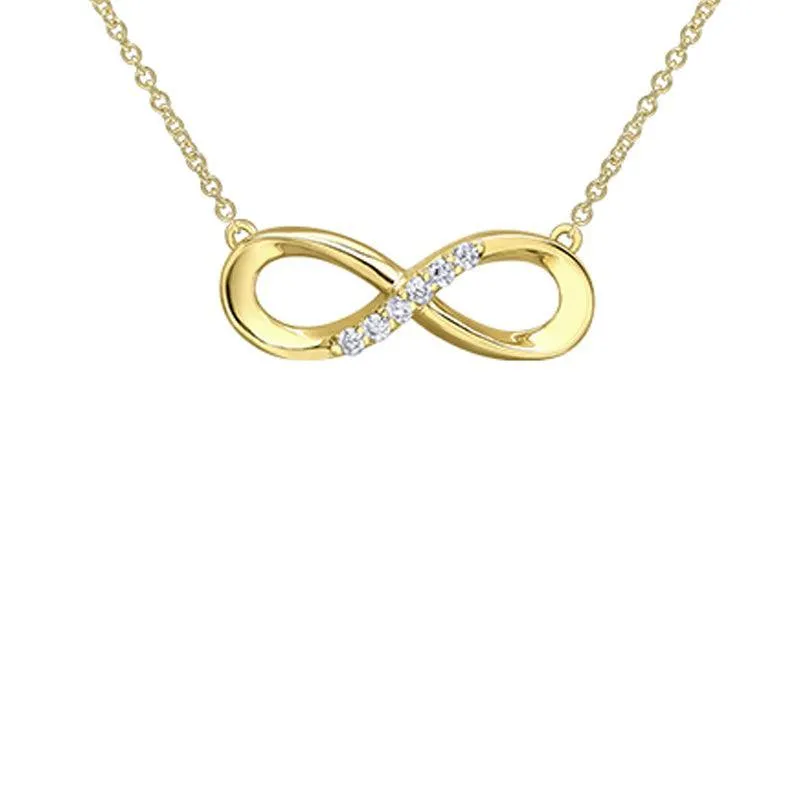 10K Yellow Gold 0.06TDW Diamond Infinity Pendant