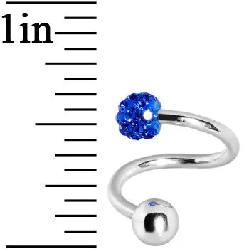 14 Gauge 7/16 Blue Crystal Evolution Spiral Belly Ring