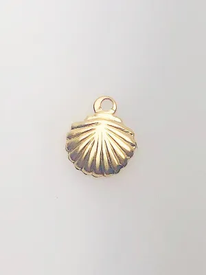 14K Gold Fill Seashell Charm w/ Ring, 7.7mm, Made in USA - 1095