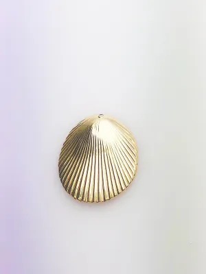 14K Gold Fill Shell Charm w/ Hole, 22.9x20.7mm, Made in USA - 810P