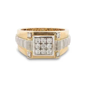 14K Yellow and White Gold 0.50TDW Diamond Men's Ring