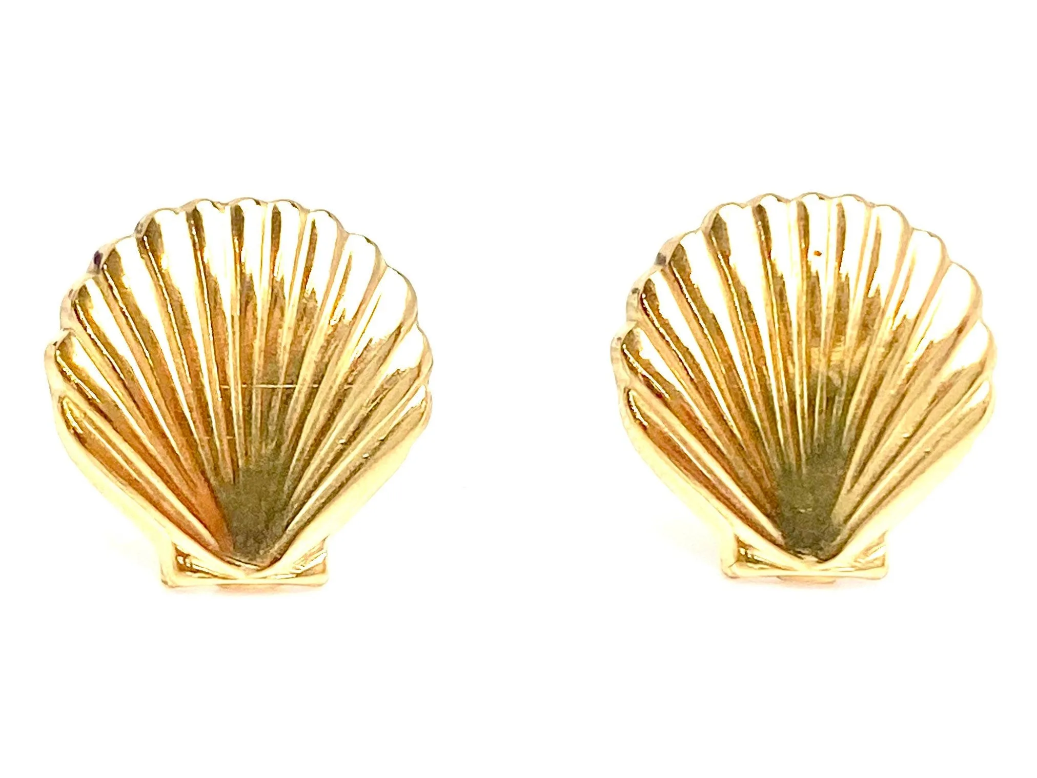 14KGF Seashell Studs , Sku#512-4