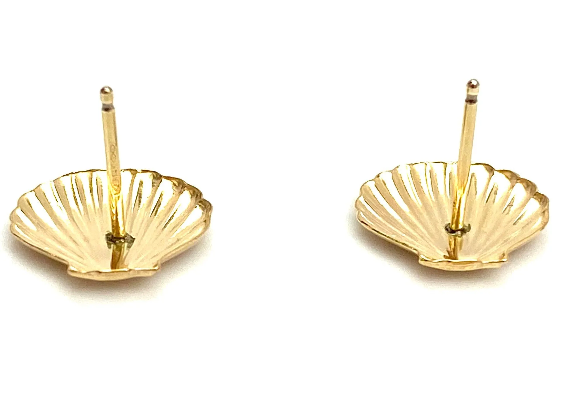 14KGF Seashell Studs , Sku#512-4