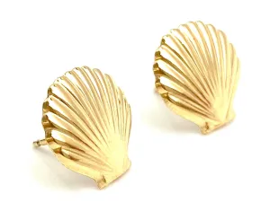 14KGF Seashell Studs , Sku#512-4