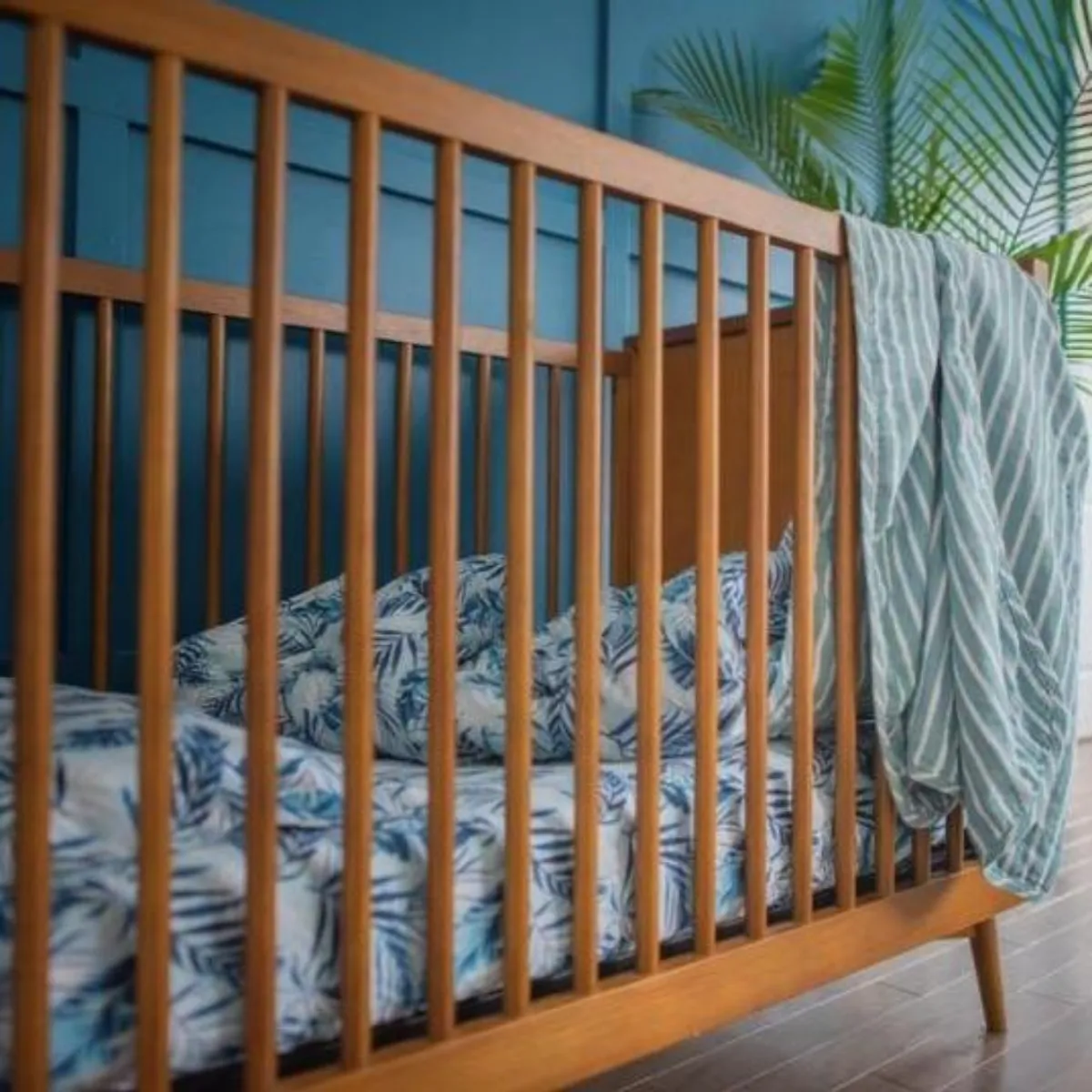 3 Piece Satin Crib Set - Tropical Palm
