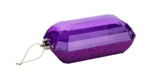 8"L x 5"W Laser Glitter Rectangle Gem Ornament: Purple - XJ553184