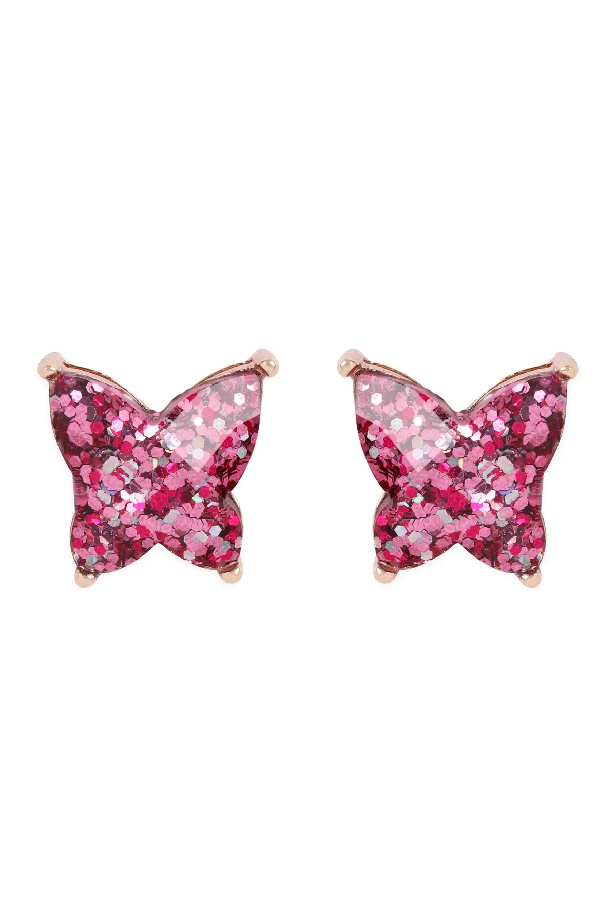 AE0346 - BUTTERLY GLITTER EPOXY EARRINGS