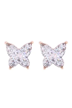 AE0346 - BUTTERLY GLITTER EPOXY EARRINGS