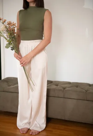 Alicia Satin Pants (Cream)