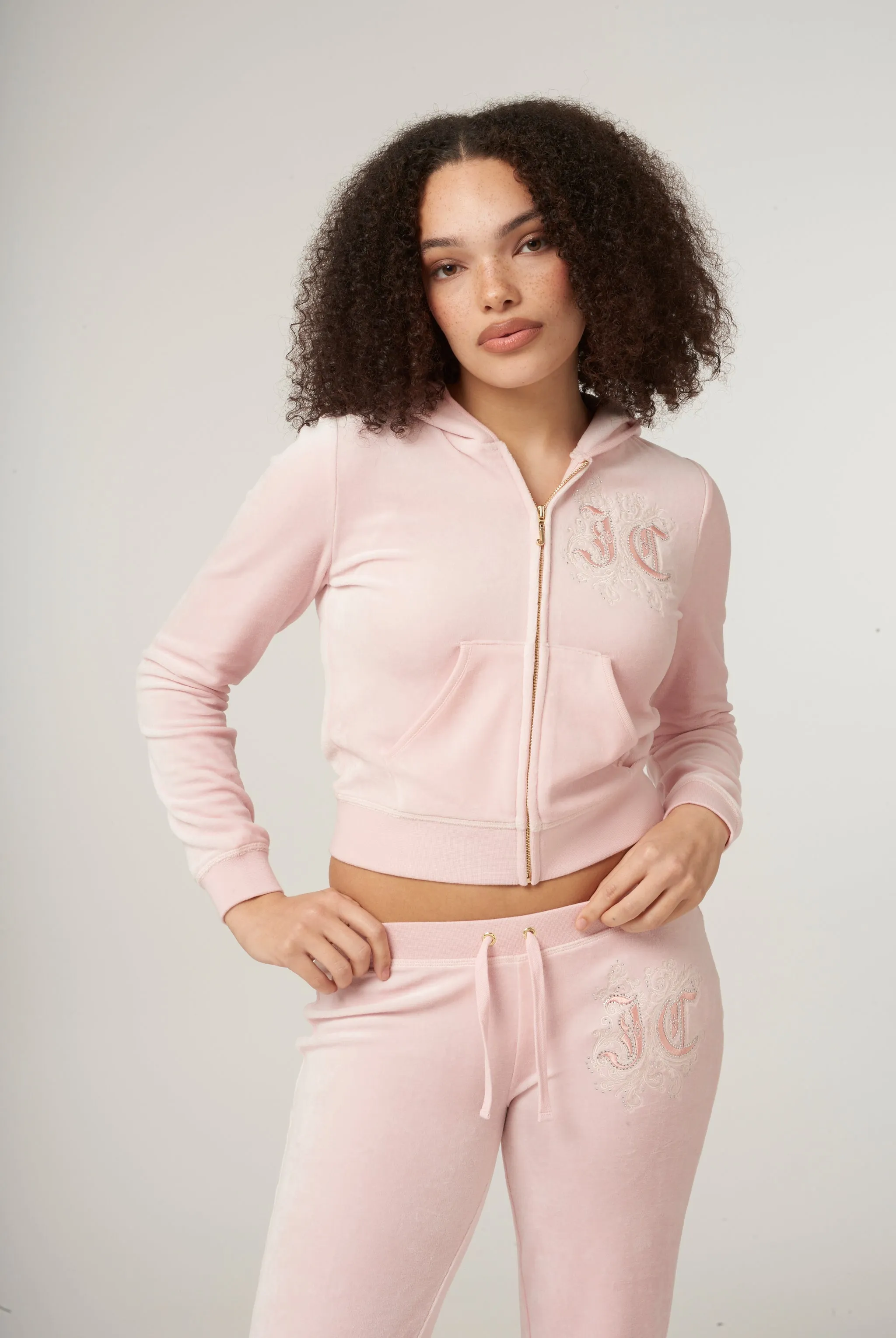 ALMOND BLOSSOM ULTRA LOW RISE RENAISSANCE CREST BAMBOO VELOUR HERITAGE BOTTOMS