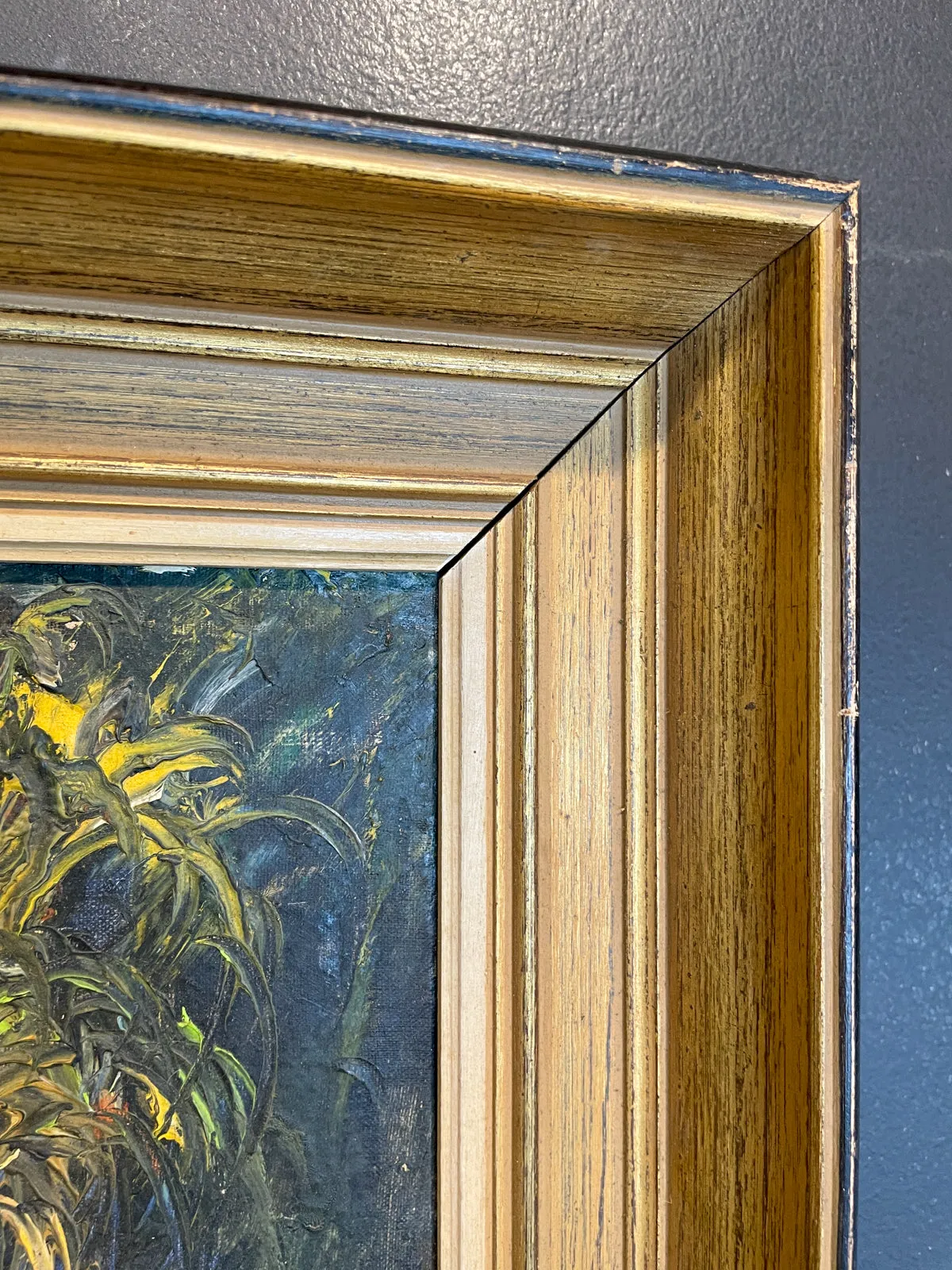 Antique Framed Painting of French Polynesian Island Scene found in France | 33 x 26
