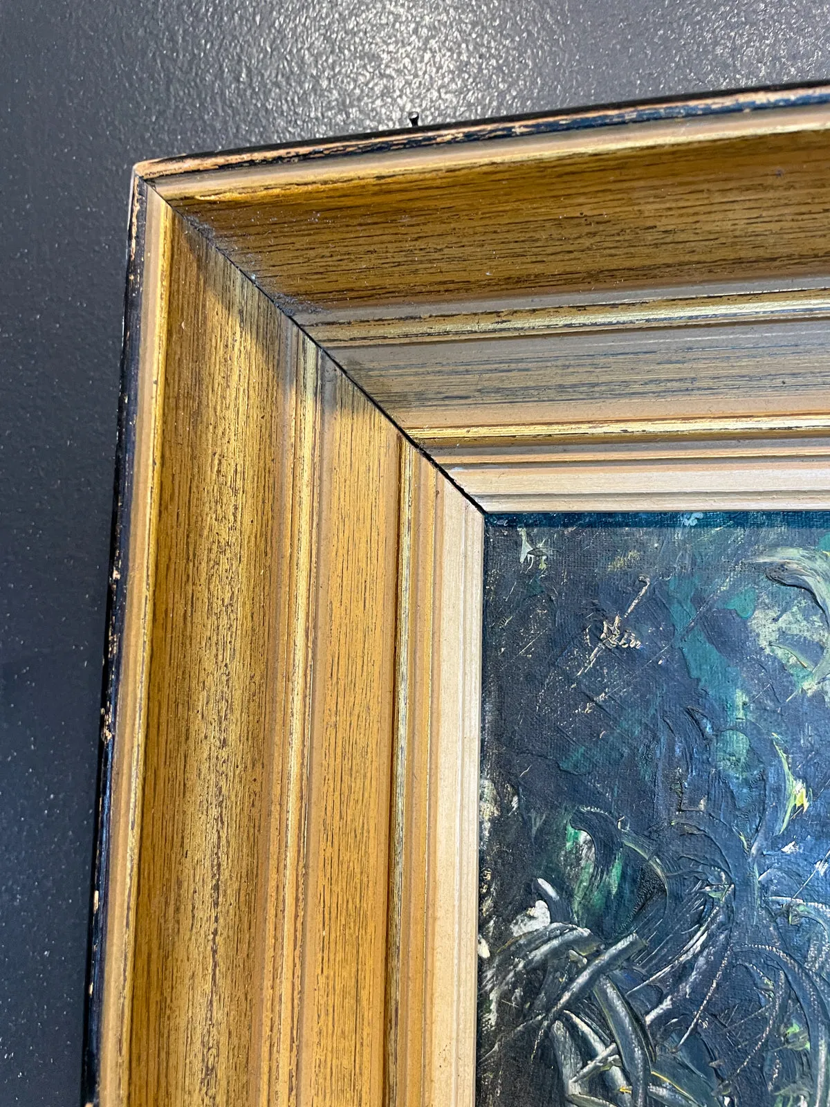 Antique Framed Painting of French Polynesian Island Scene found in France | 33 x 26