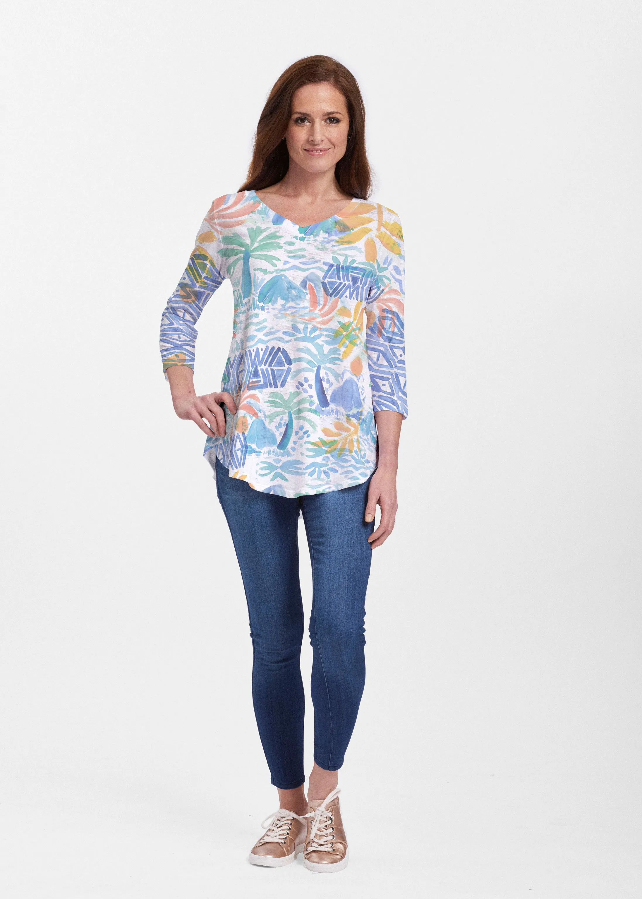 Bahama Mama (17256) ~ V-neck Flowy Tunic