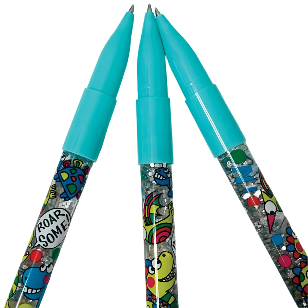 Ballpoint Glitter Pen - Dinosaurs