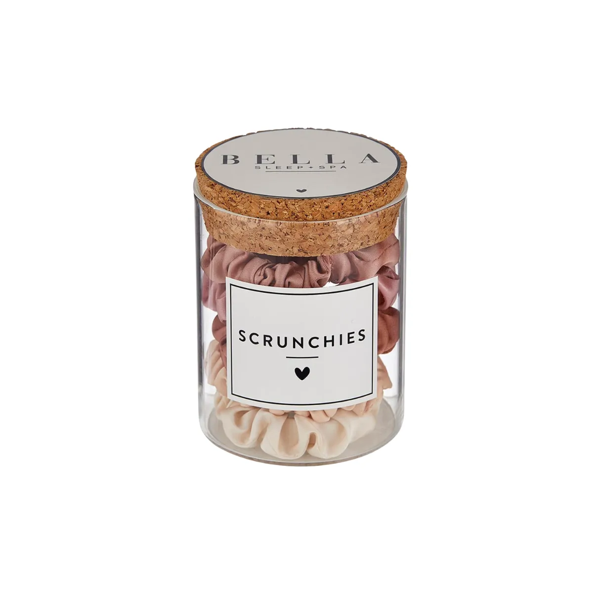 Bella Sleep   Spa Large Satin Scrunchies Jar in Blush