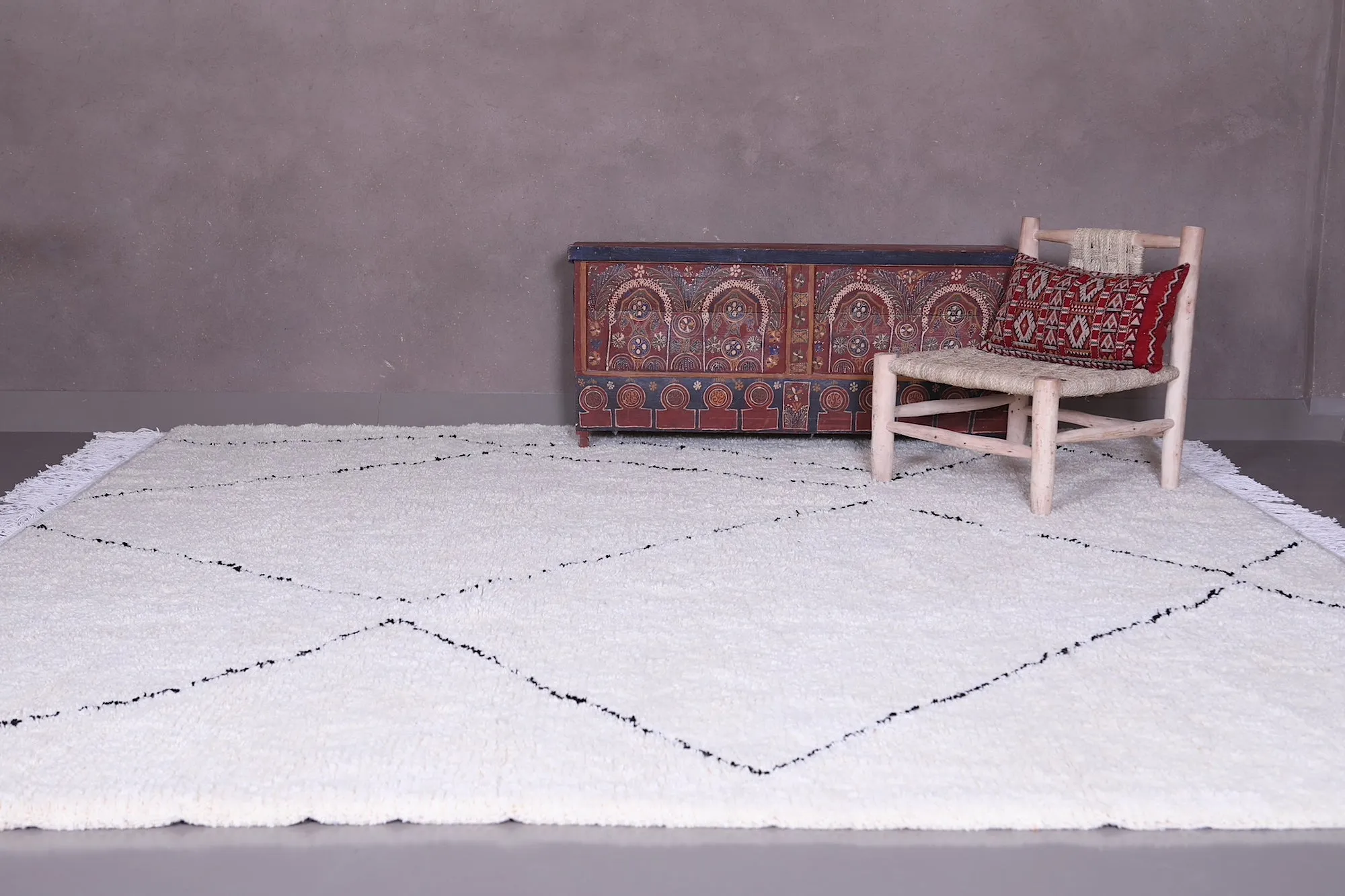 Beni ourain custom rug - All wool Moroccan - Berber Carpet