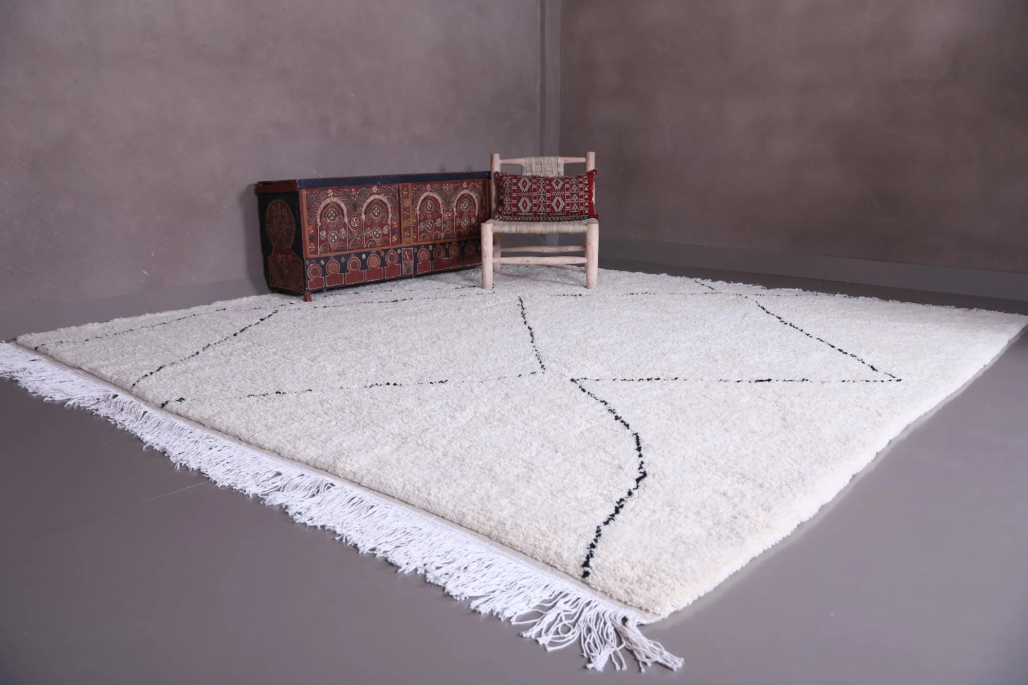 Beni ourain custom rug - All wool Moroccan - Berber Carpet