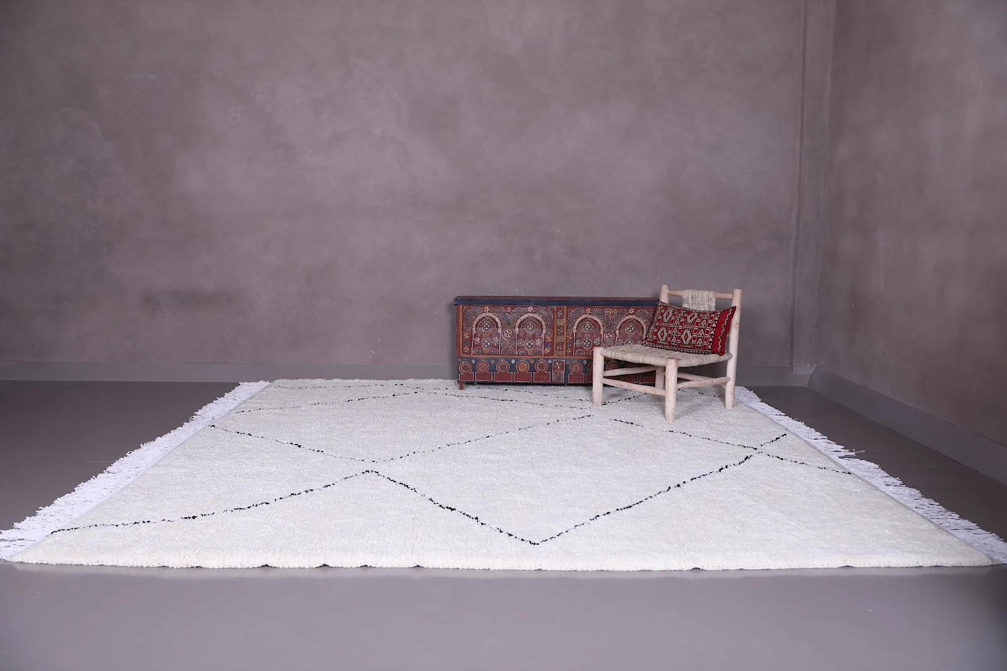 Beni ourain custom rug - All wool Moroccan - Berber Carpet