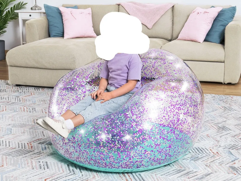 Bestway 45" X 44" X 26"/1.14M X 1.12M X 66CM Glitter Dream Inflate-A-Chair Air Chair (1 chair, repair patch)