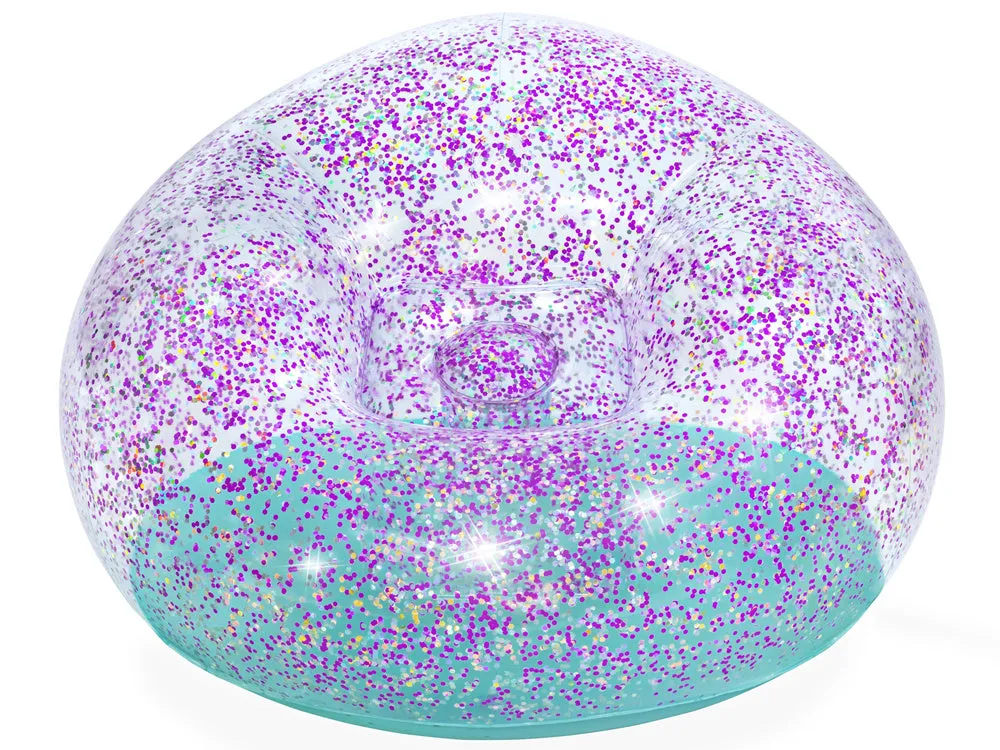 Bestway 45" X 44" X 26"/1.14M X 1.12M X 66CM Glitter Dream Inflate-A-Chair Air Chair (1 chair, repair patch)
