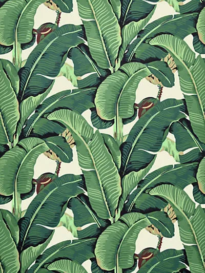 Beverly Hills Banana Palm Fabric - Green - By The Yard