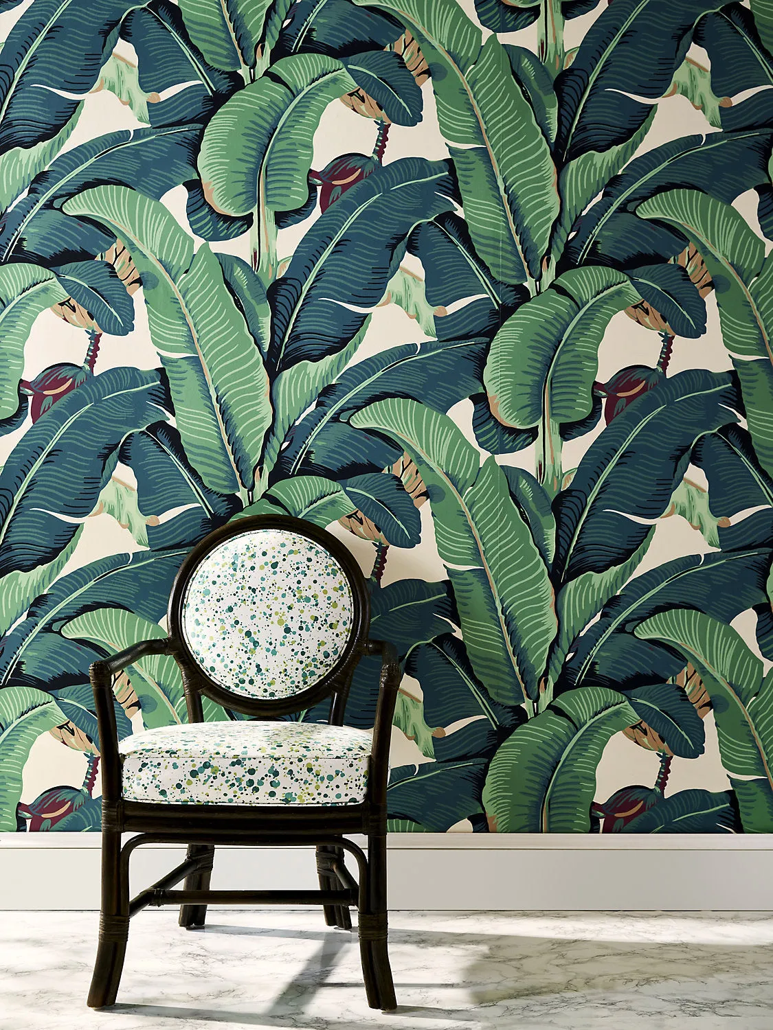 Beverly Hills Banana Palm Wallpaper - Green