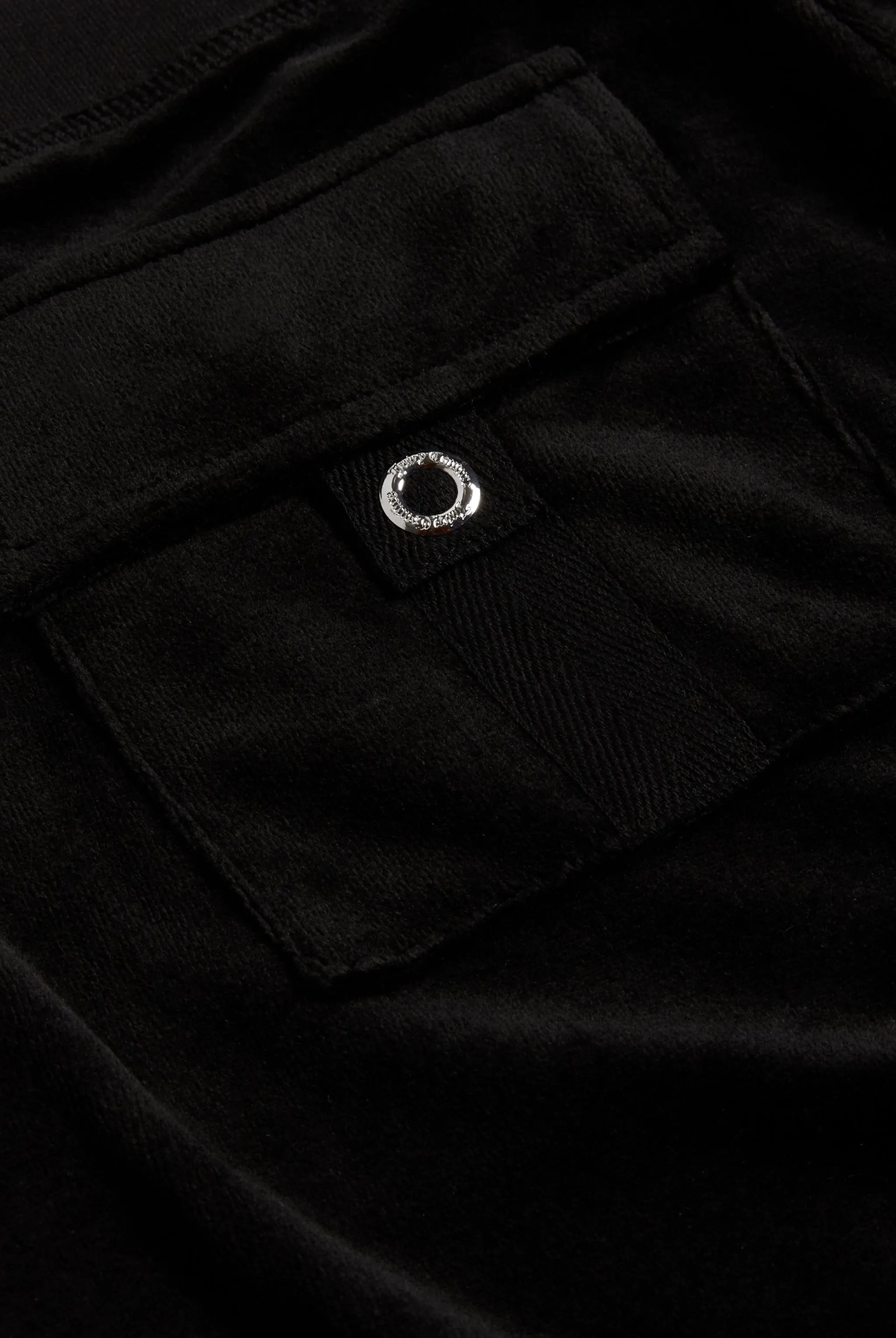 BLACK ULTRA LOW RISE BAMBOO VELOUR HERITAGE POCKETED BOTTOMS