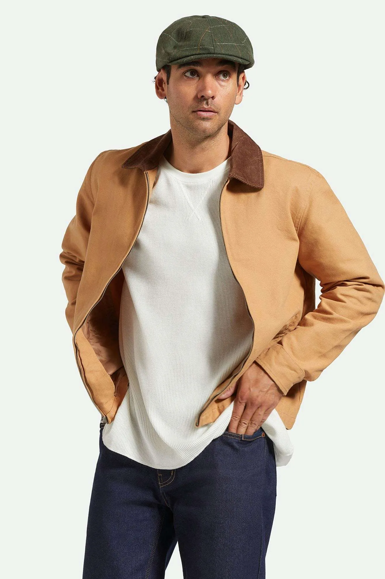 Brood Newsboy Cap - Moss/Orange