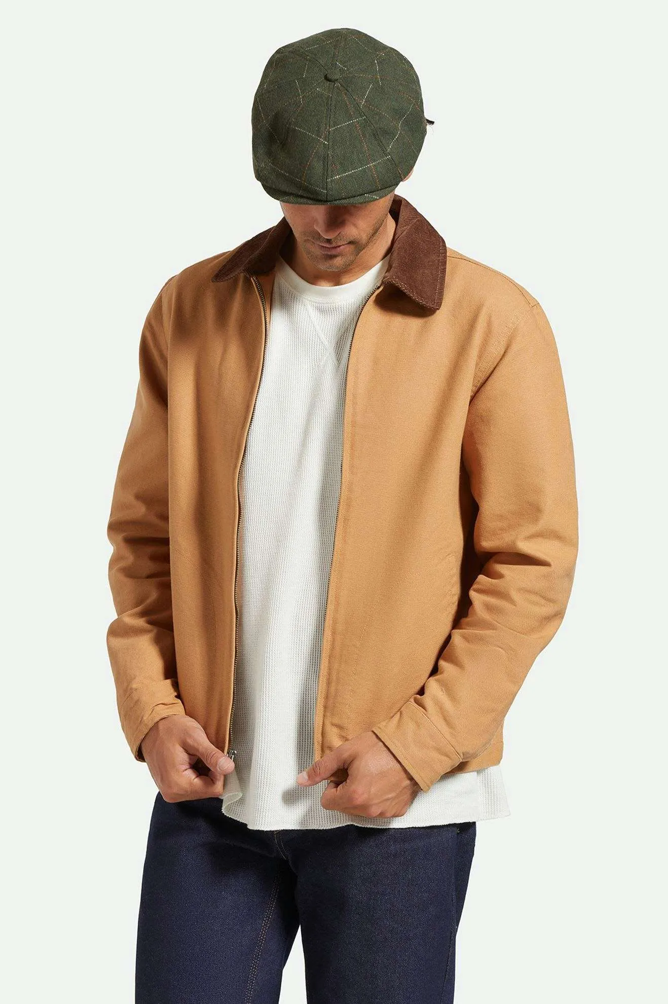 Brood Newsboy Cap - Moss/Orange