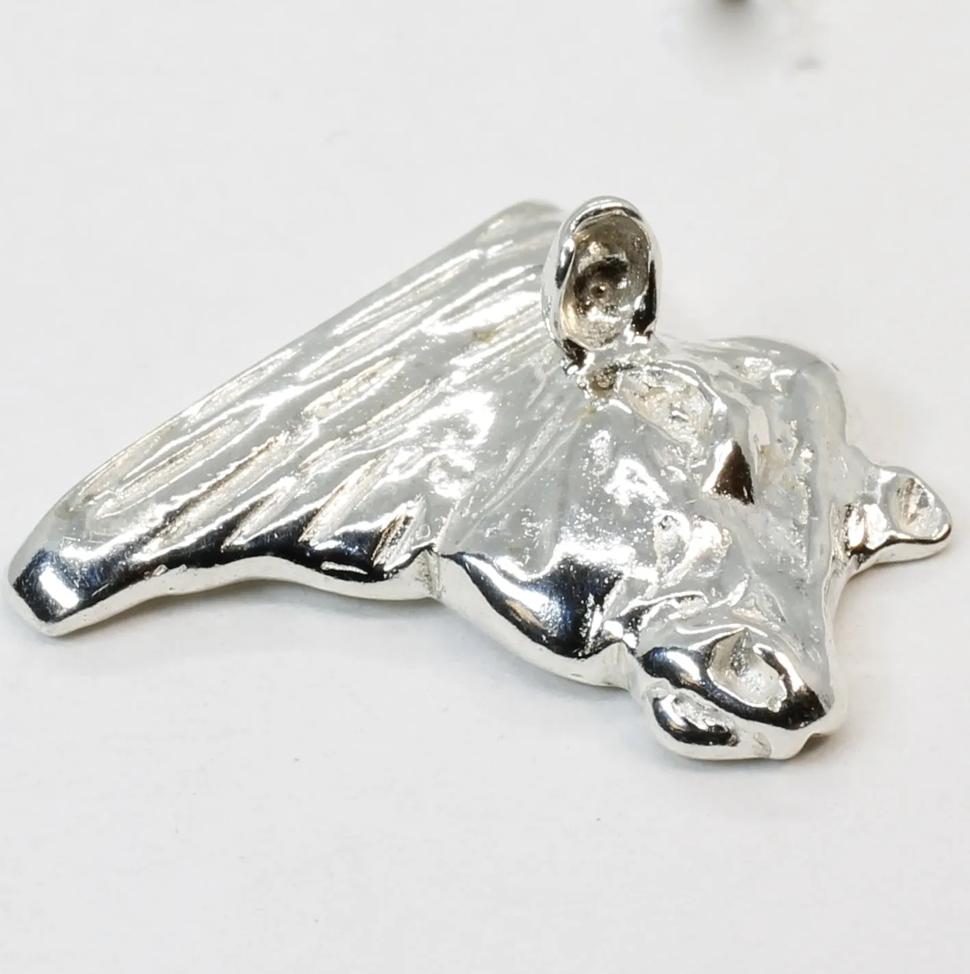 Bull Tie Tack or Lapel Pin For Him with 925 Sterling Silver Head of Angus Bull