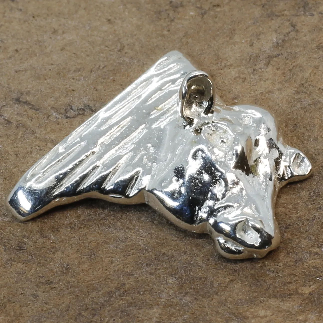 Bull Tie Tack or Lapel Pin For Him with 925 Sterling Silver Head of Angus Bull