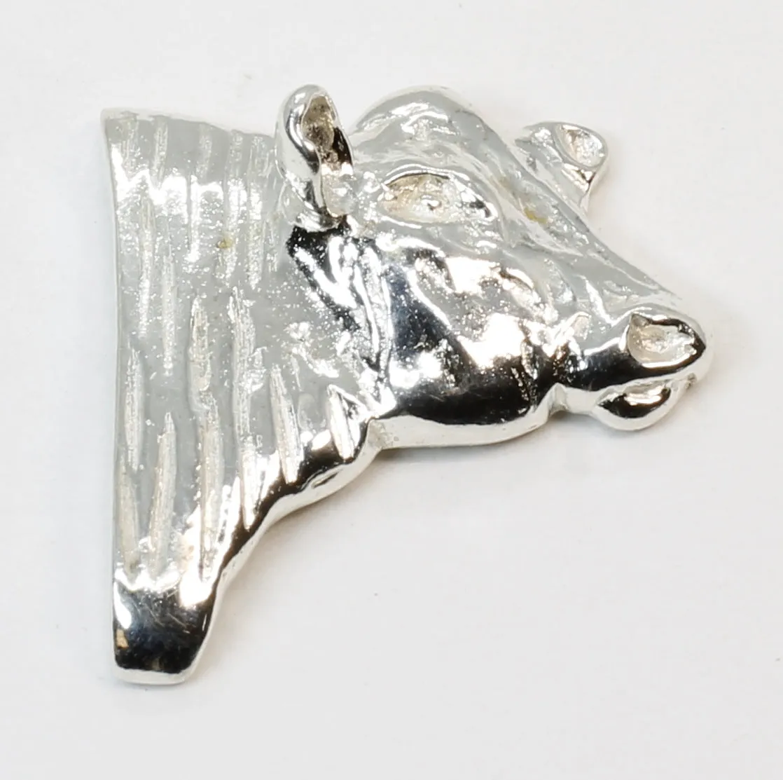 Bull Tie Tack or Lapel Pin For Him with 925 Sterling Silver Head of Angus Bull
