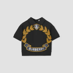 Burberry Oak Leaf Crest Cotton Polo Shirt