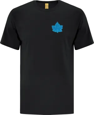 Canada Mighty Maple T-Shirt Black Bright Blue Tonal
