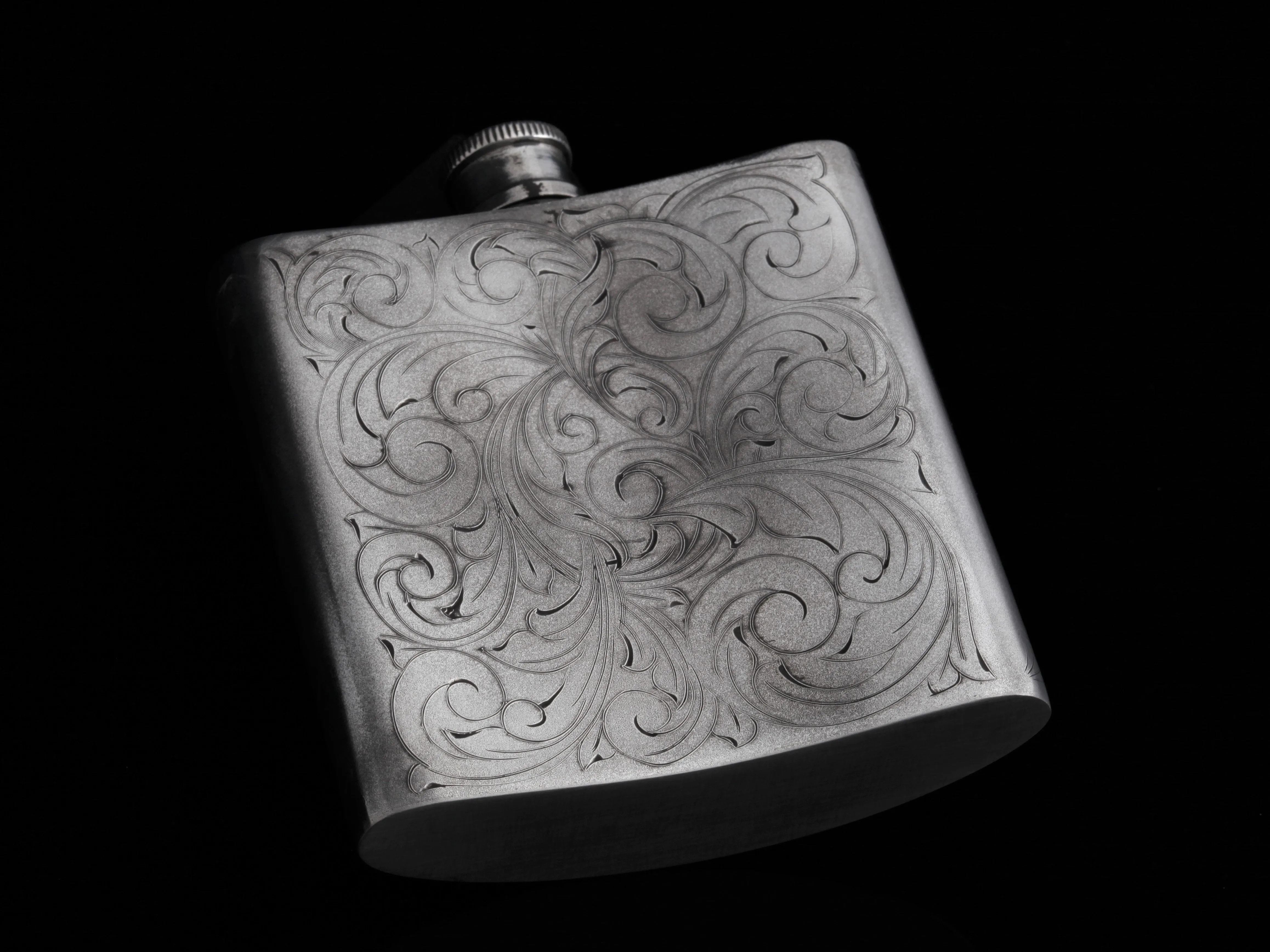 Carved Longhorn Flask