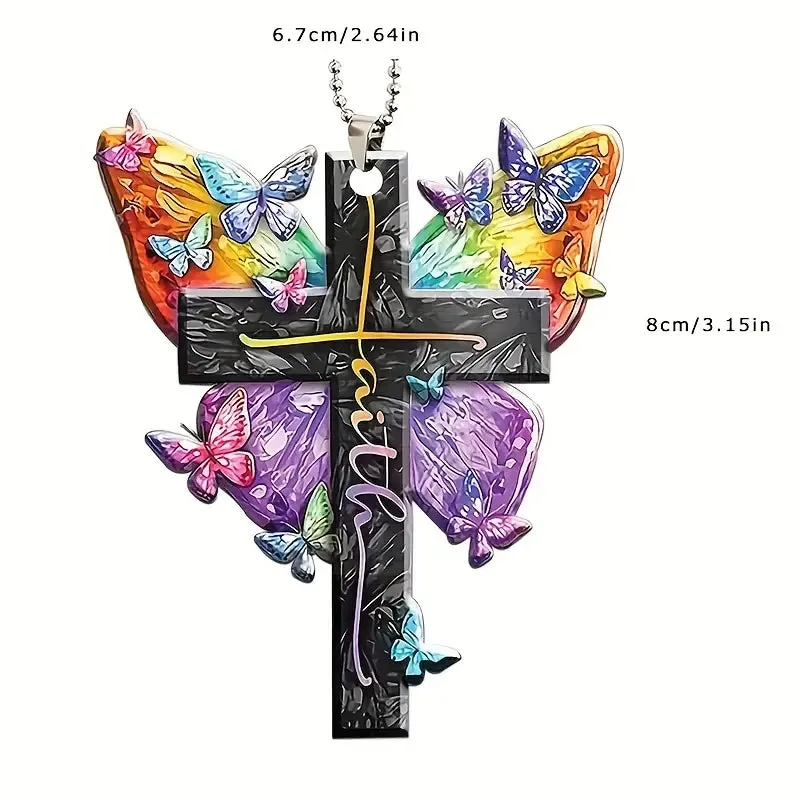 Christianartbag Ornament, Butterfly Cross Faith Ornament, Christmas Ornament, Christmas Gift, Personalized Ornament, CABOM01250923.