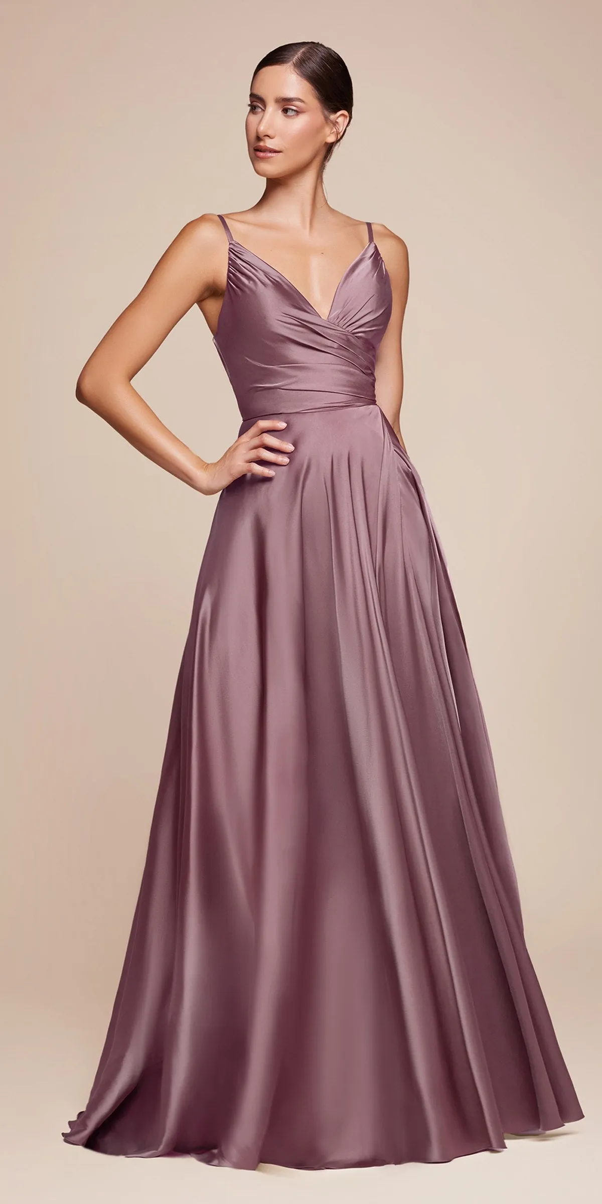 Cinderella Divine 7485 Sweetheart Neckline Soft Satin A-Line Formal Dress