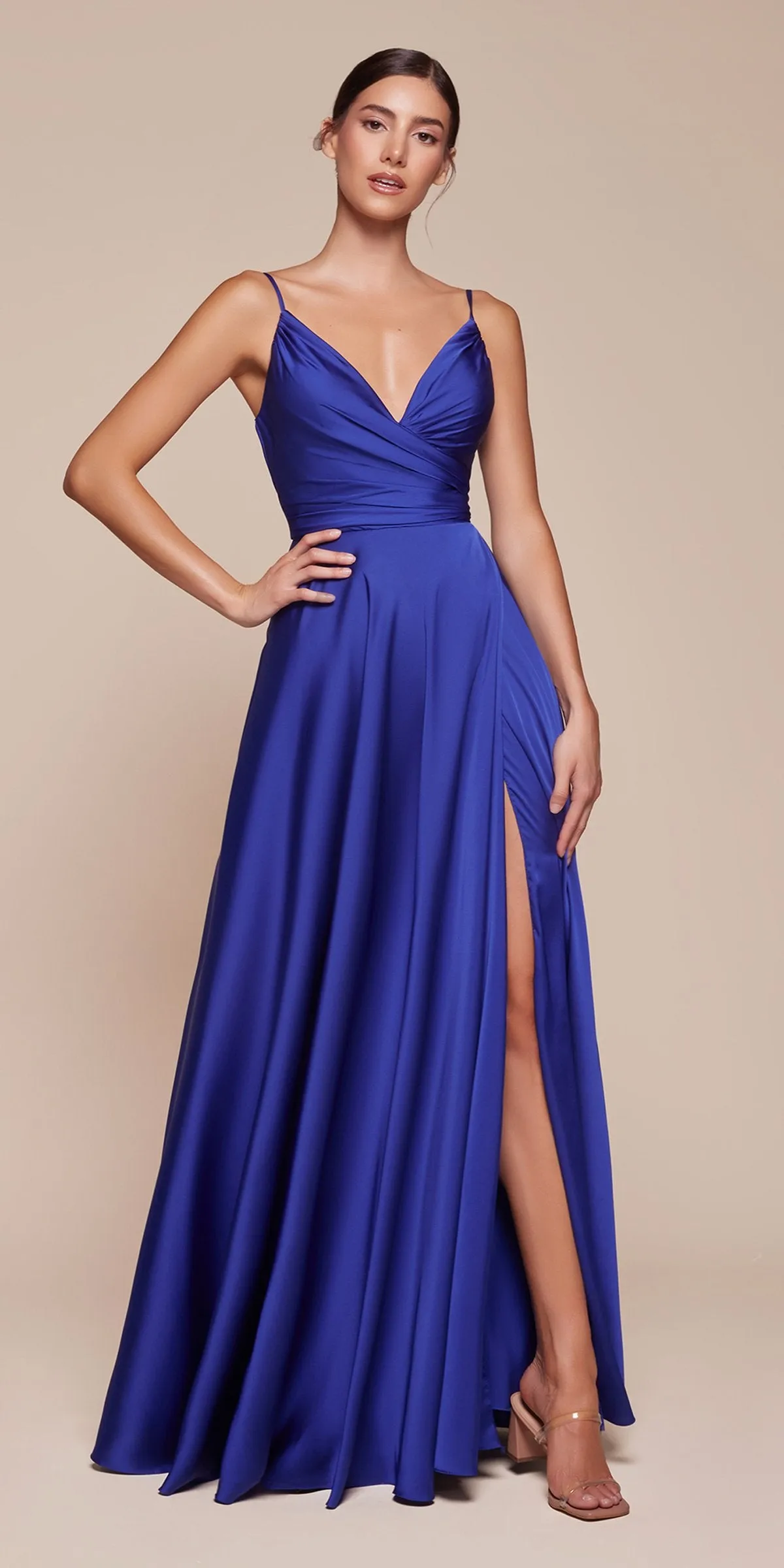 Cinderella Divine 7485 Sweetheart Neckline Soft Satin A-Line Formal Dress
