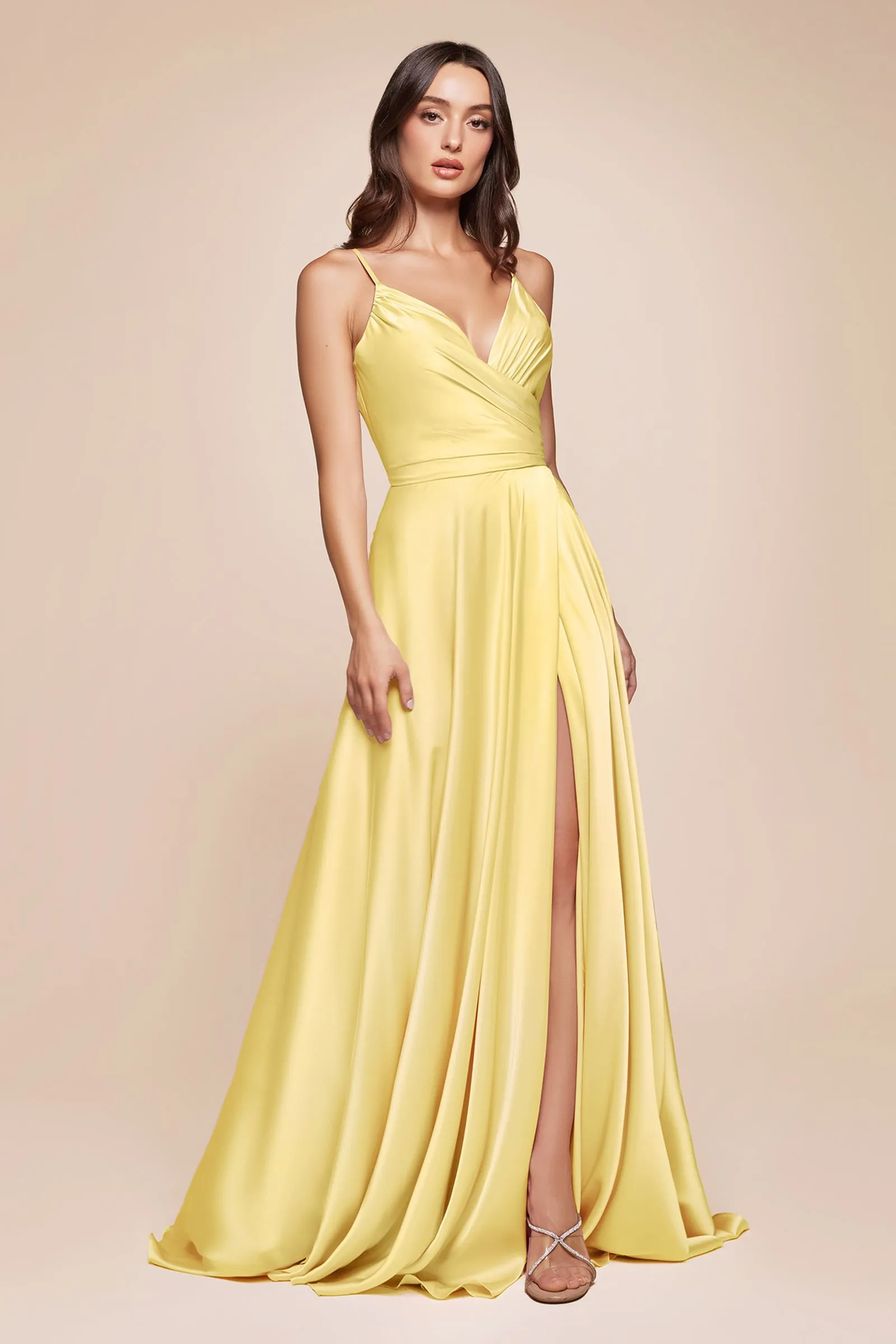 Cinderella Divine 7485 Sweetheart Neckline Soft Satin A-Line Formal Dress