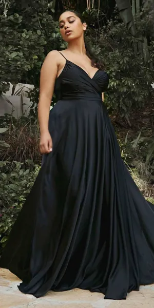 Cinderella Divine 7485 Sweetheart Neckline Soft Satin A-Line Formal Dress