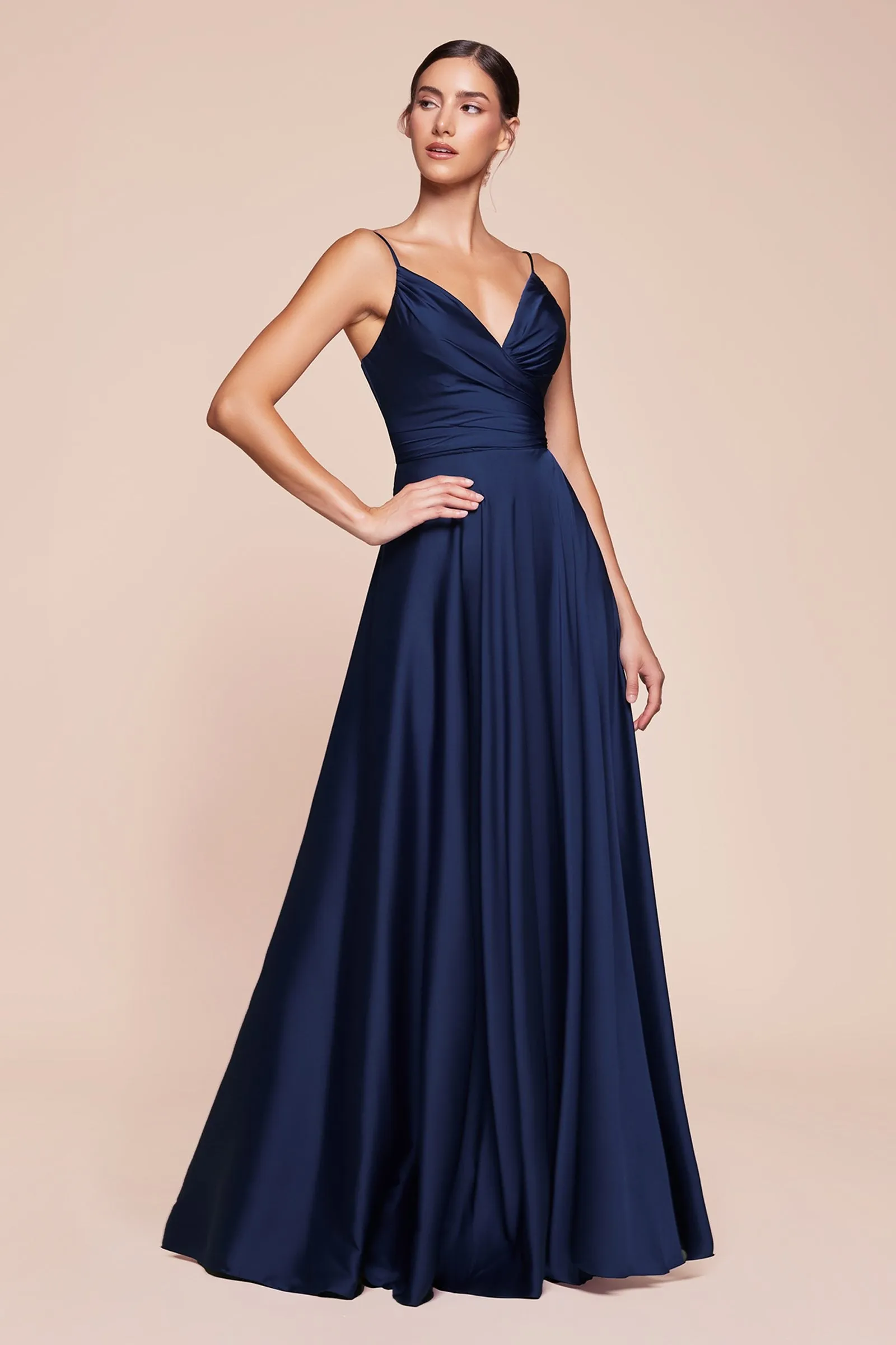 Cinderella Divine 7485 Sweetheart Neckline Soft Satin A-Line Formal Dress