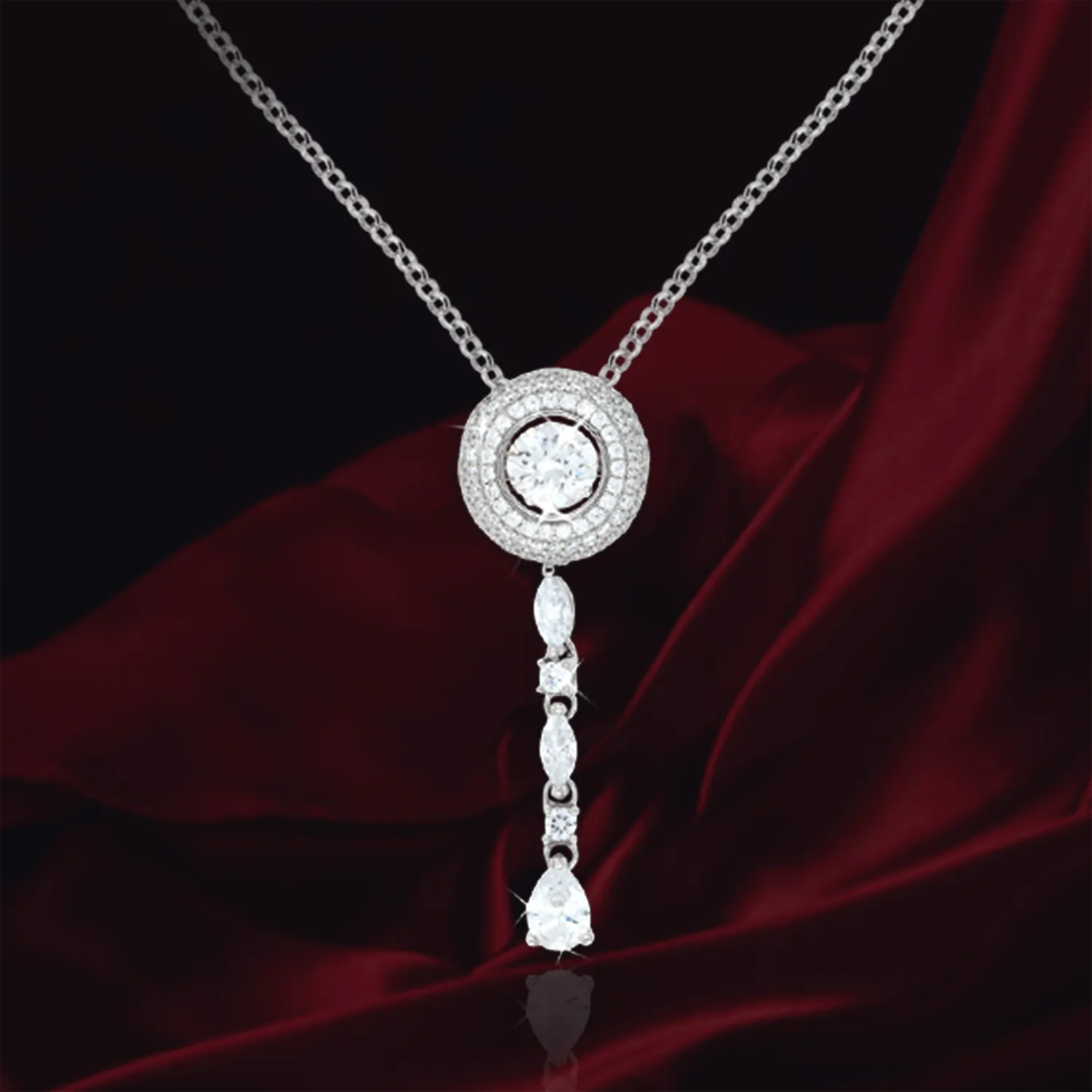 Classic Accented Halo with Removable Drop Pendant