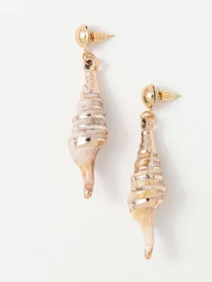 Conch Seashell Earrings, Boho Tropical Beach Stud Earrings, Mermaid Style Earrings, Bridal Seashell Ear Studs