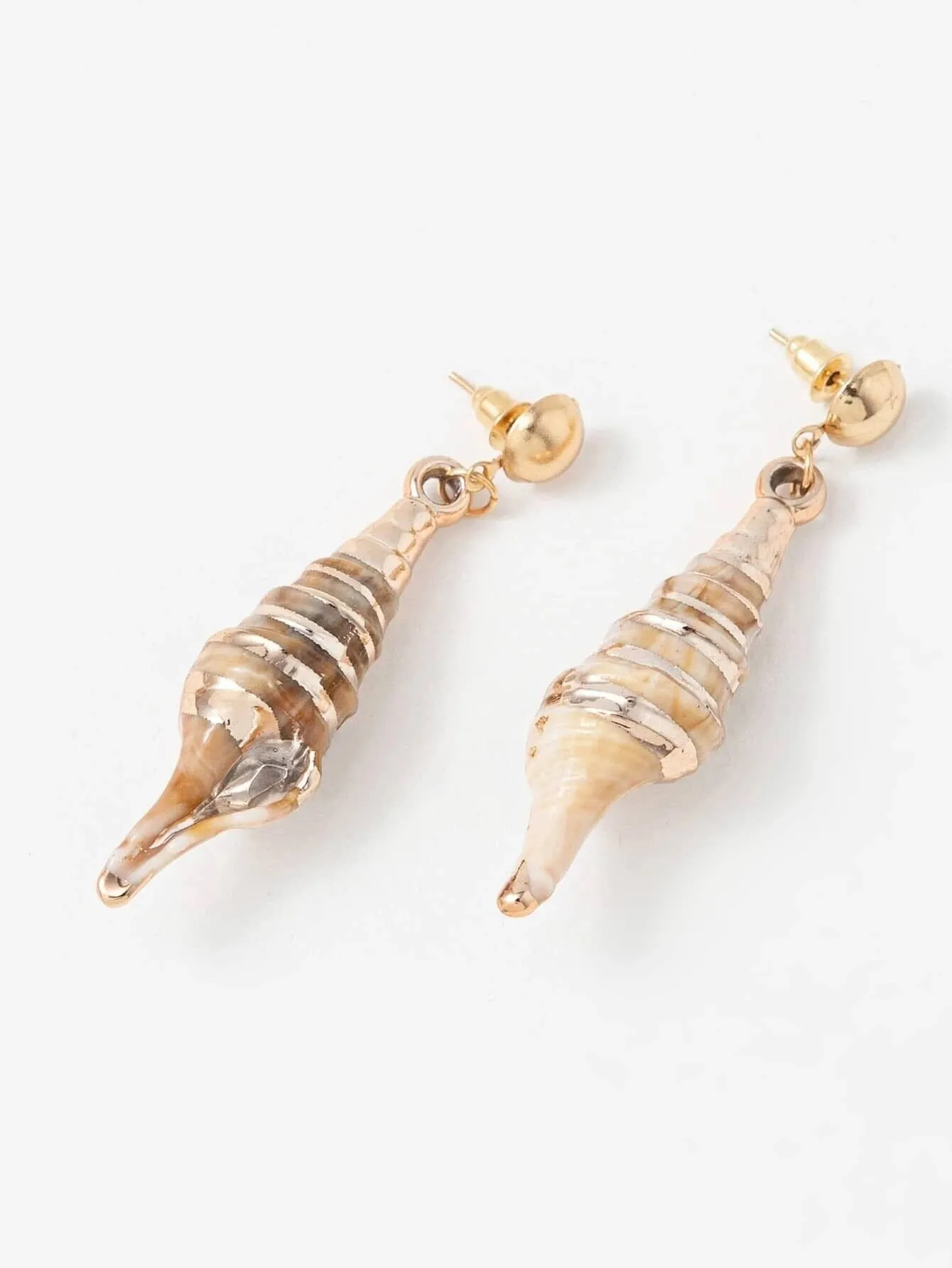 Conch Seashell Earrings, Boho Tropical Beach Stud Earrings, Mermaid Style Earrings, Bridal Seashell Ear Studs