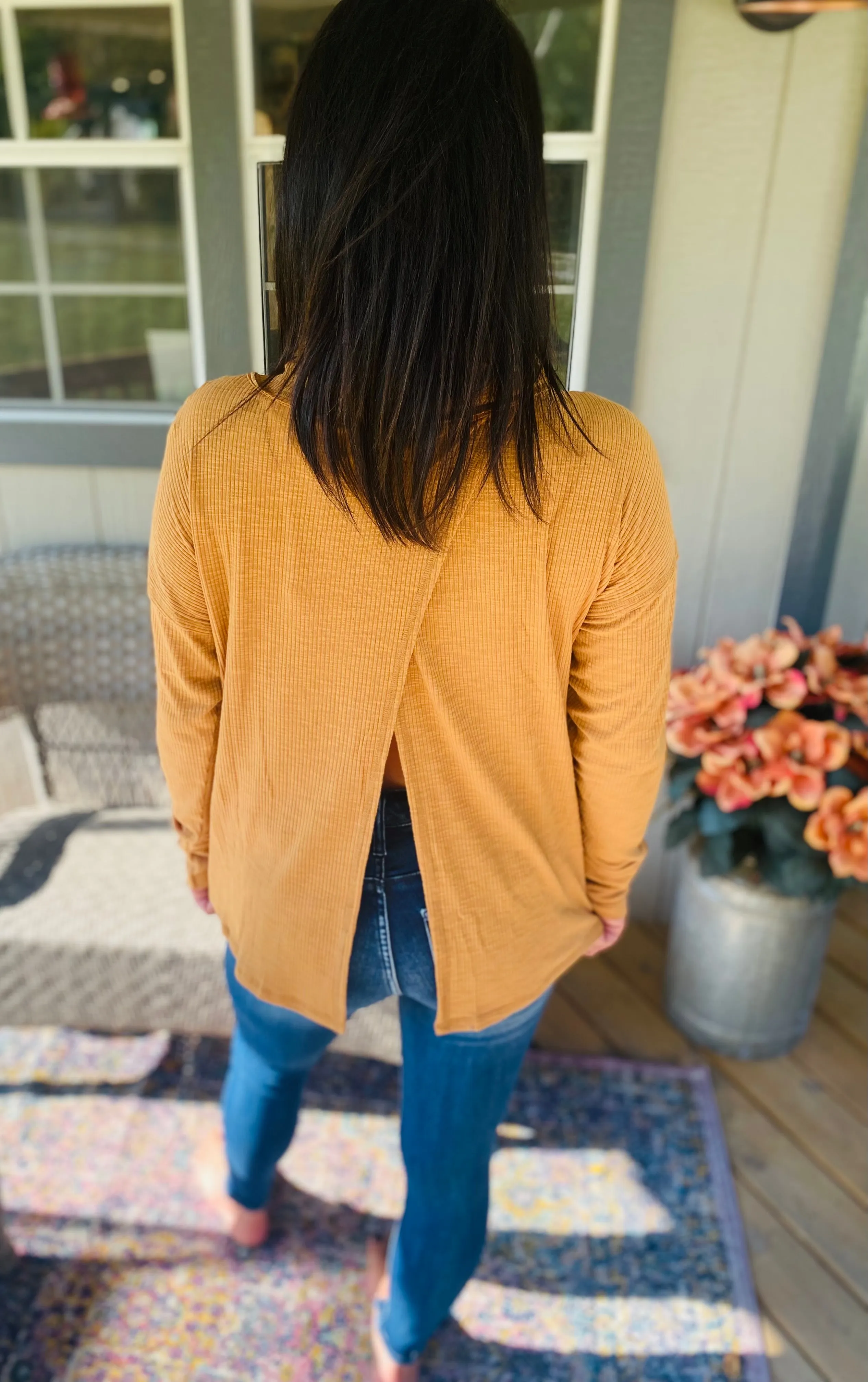 Copper Cowl Open Back Top