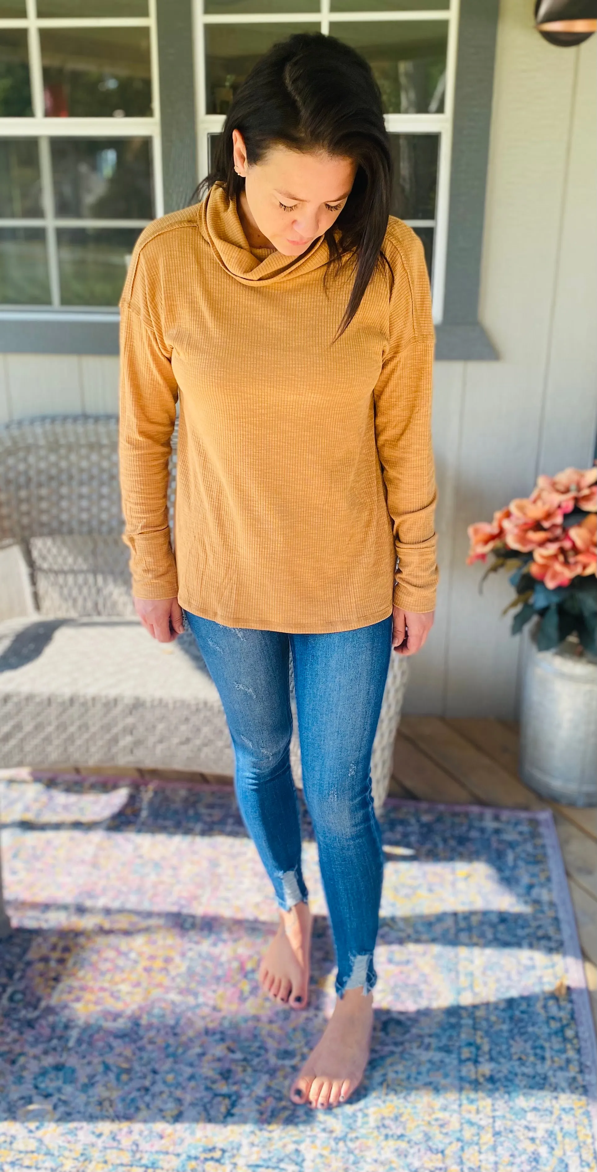 Copper Cowl Open Back Top