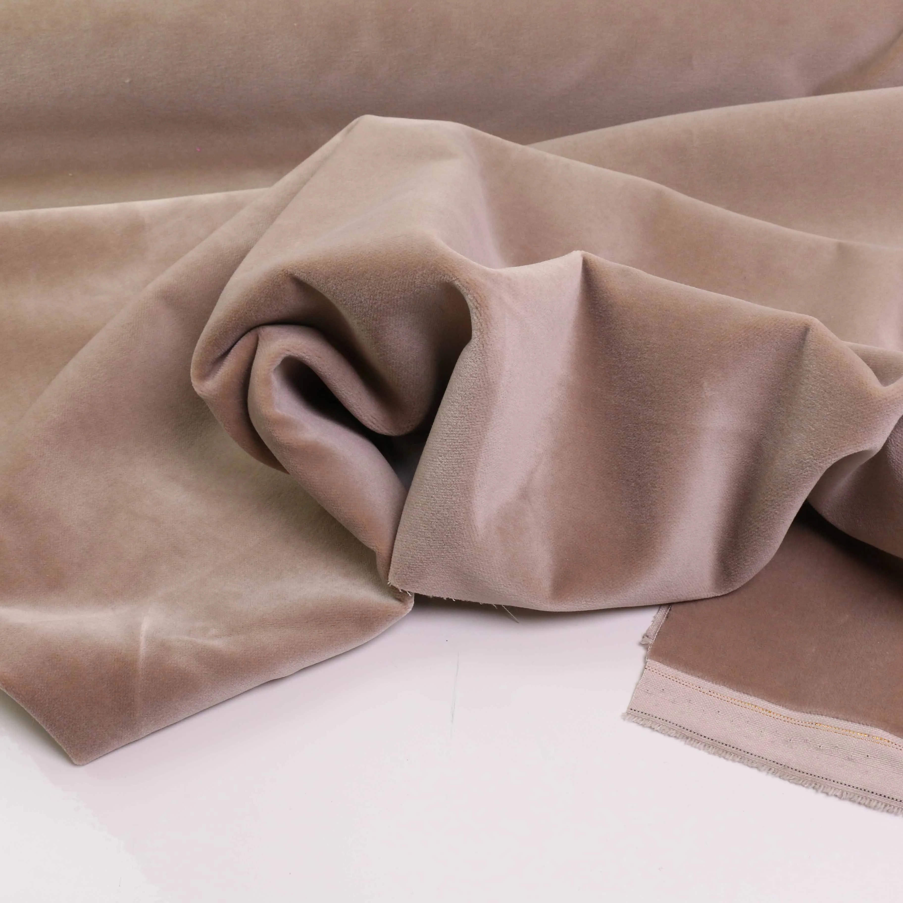 Cotton Velvet fabric - Pale beige