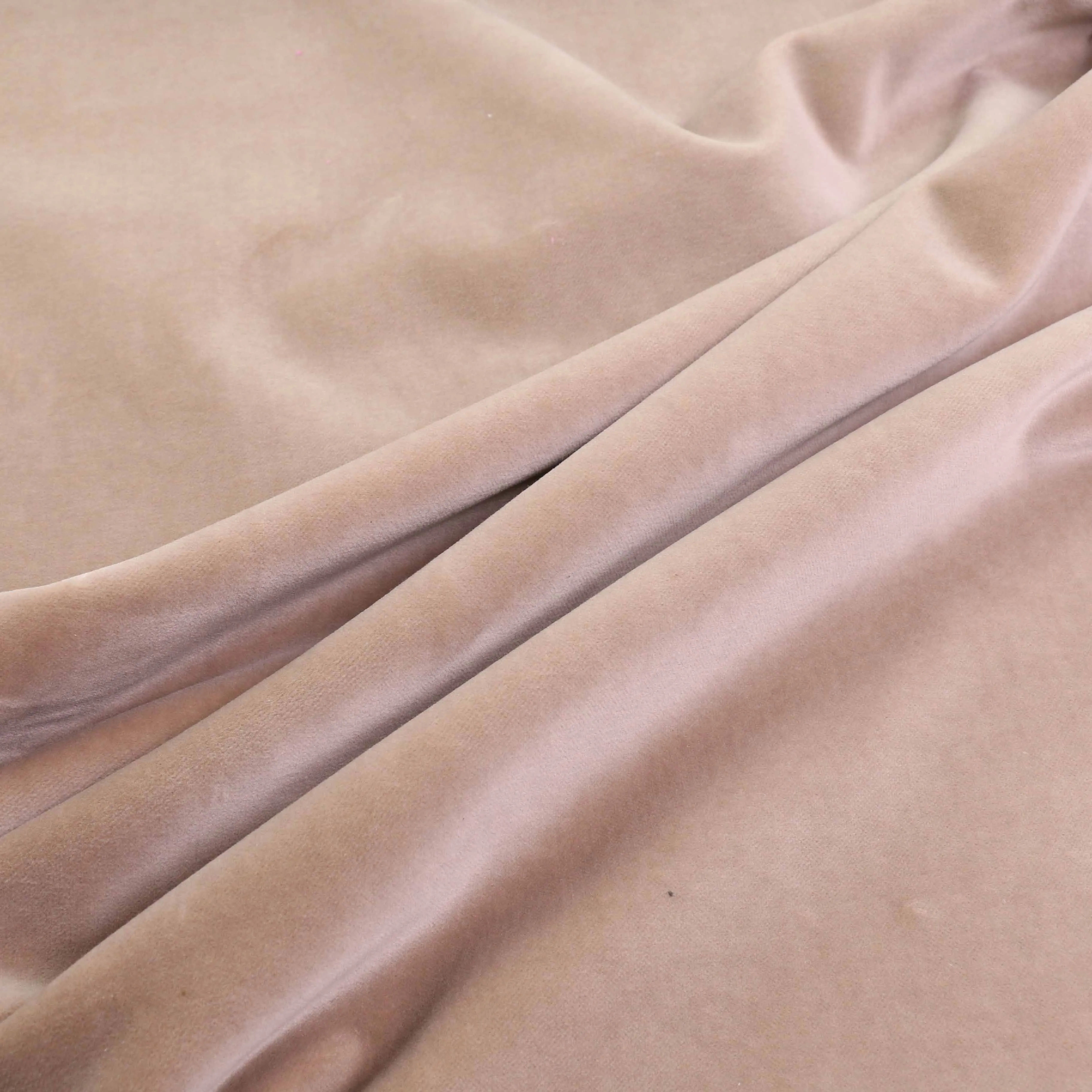 Cotton Velvet fabric - Pale beige