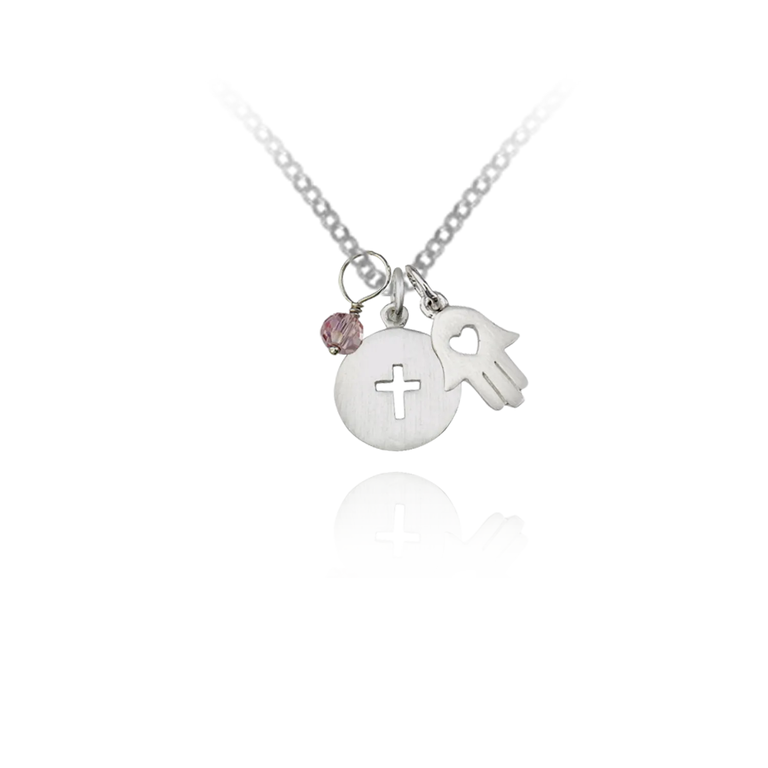 Cross and Hamsa Pendant
